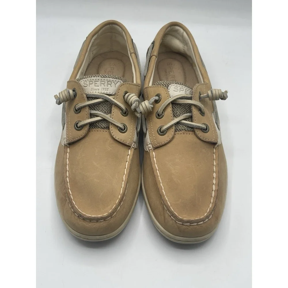 Sperry Top‎ Sider Shoes Women's 8 Songfish Boat Deck Leather STS95588 Beige